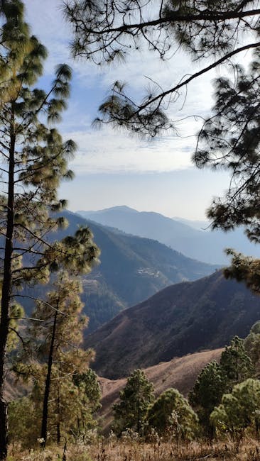 Breathtaking view of the Himalayan mountains and valleys in Chakrata, Uttarakhand, India.